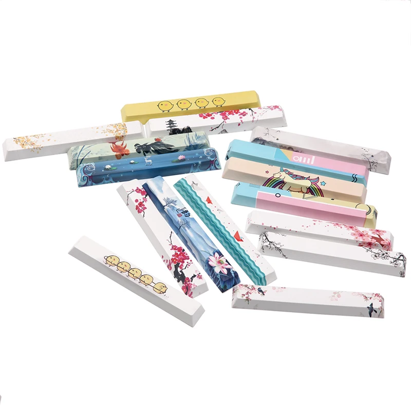 Pudding mechanical keyboard five sided sublimation space PBT material original height 6 25U cherry personality button