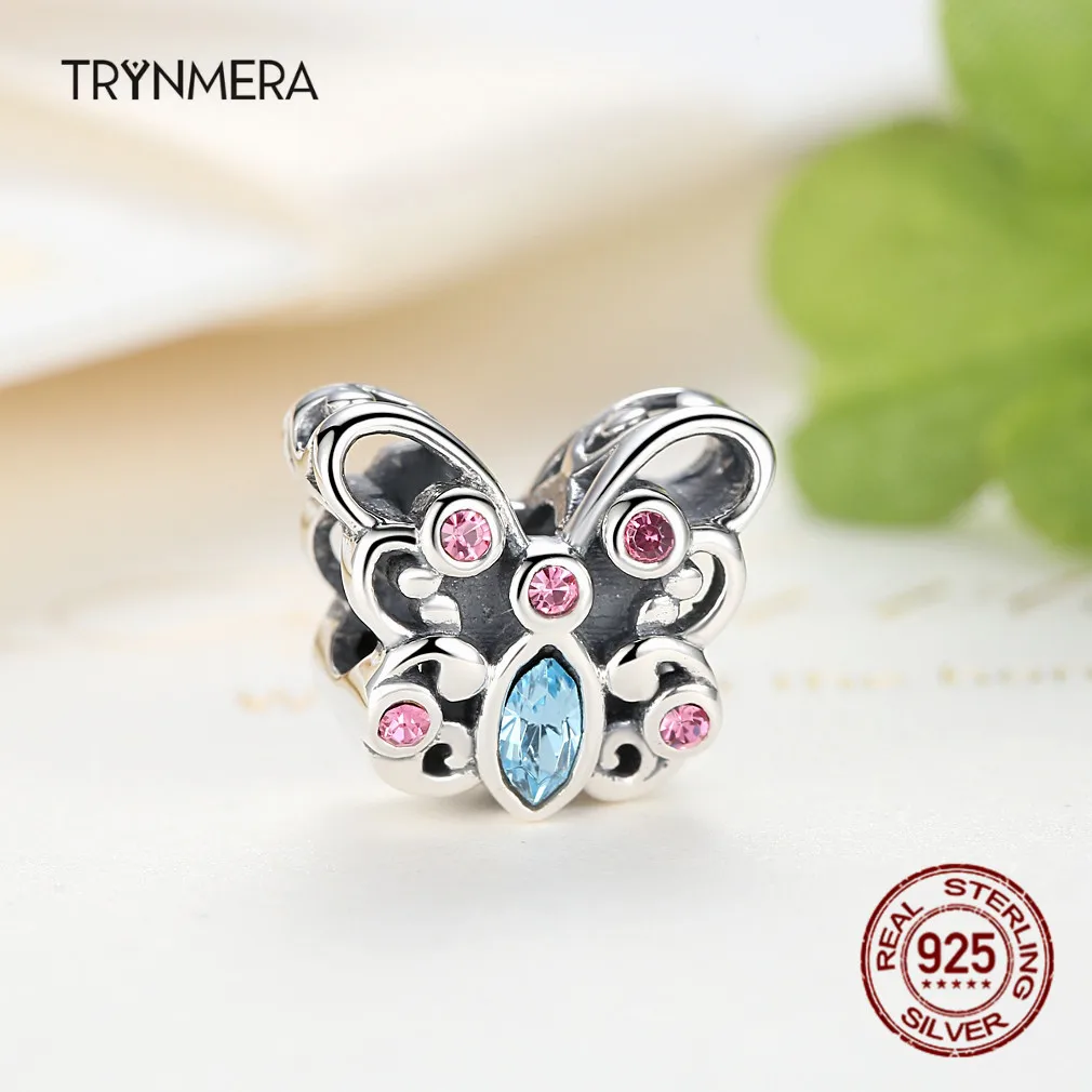 Trynmera подвески из стерлингового серебра 925 пробы с бабочками и животными браслеты