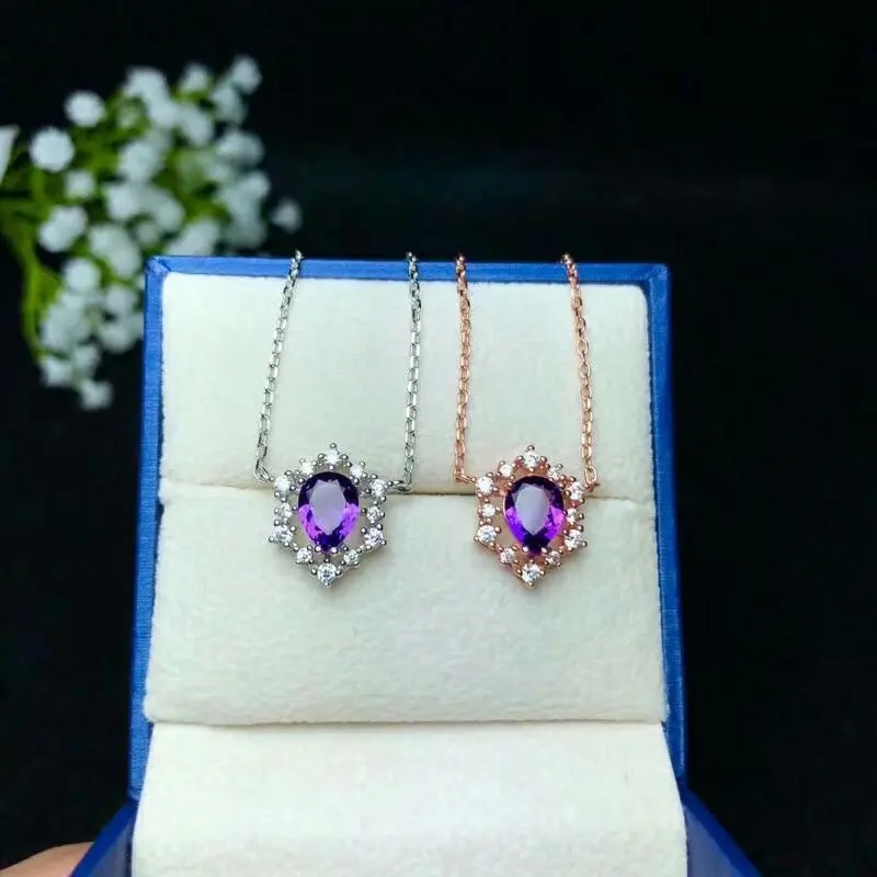 Подвески SHILOVEM из серебра 925 пробы с пьезоэлектрическим аметистом отправка