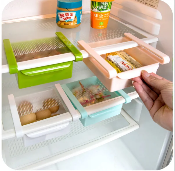 Fridge Organizer Refrigerator Freezer Storage Tray Kitchen Organizer