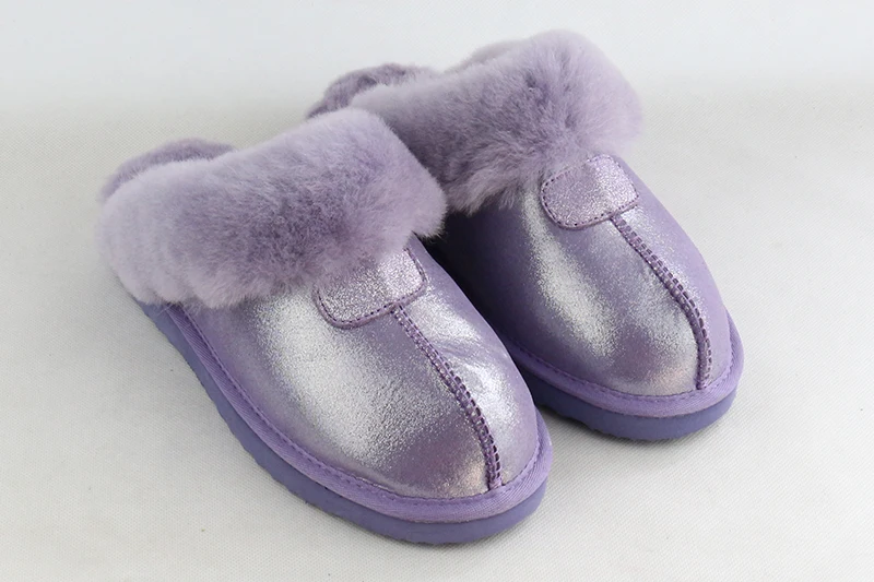 UVWP женская домашняя обувь из натуральной овечьей кожи с натуральным мехом; зимние тапочки для женщин; домашняя обувь; теплые шерстяные тапочки