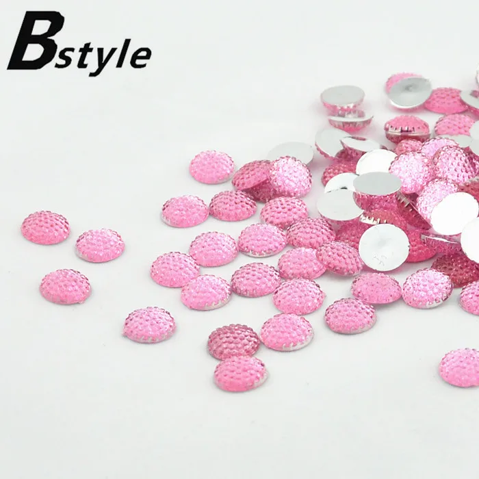300 шт. розовые цветные кабошоны Bling Round rhinestones12 мм украшение с плоской спинкой