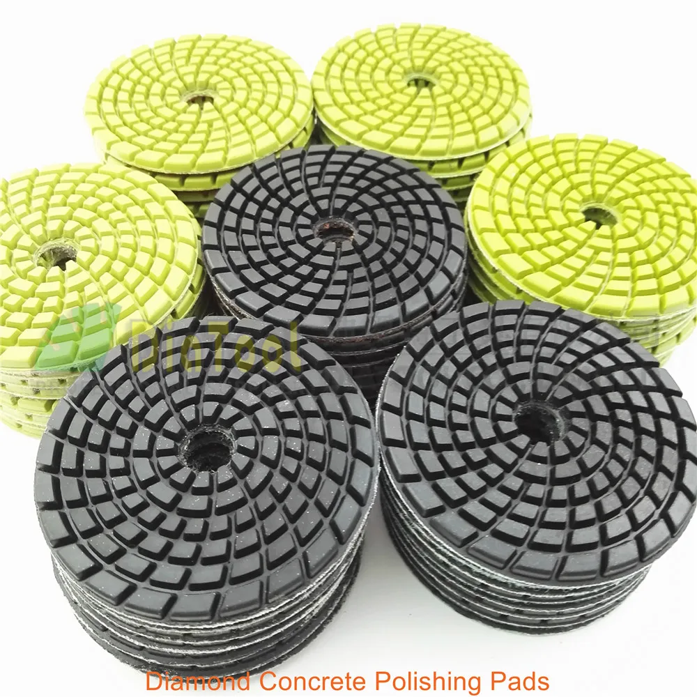 SHDIATOOOL 4inch 7sets/84pcs Diamond Polishing Pads For Concrete Floor Marble Thicknees 6mm Wet Grinding Discs Polishing Stone