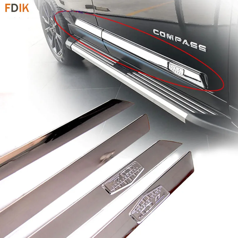 Car Styling Chrome Body Door Side Moulding Trim Cover for Jeep Compass
