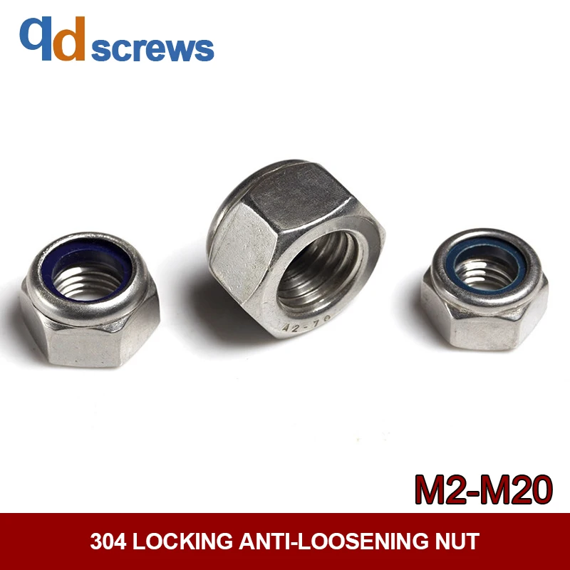 

304 316 M2M2.5M3M4M5M6M8M10M12M14M16M18M20 stainless steel locking nut anti-loosening nut DIN985