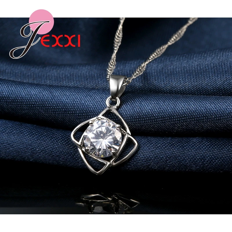 Heißer 925 Sterling Silber Cubic ia Blume Anhänger Erklaerung Halskette Tropfen Ohrringe für Frauen Brincos Kragen Schmuck Set