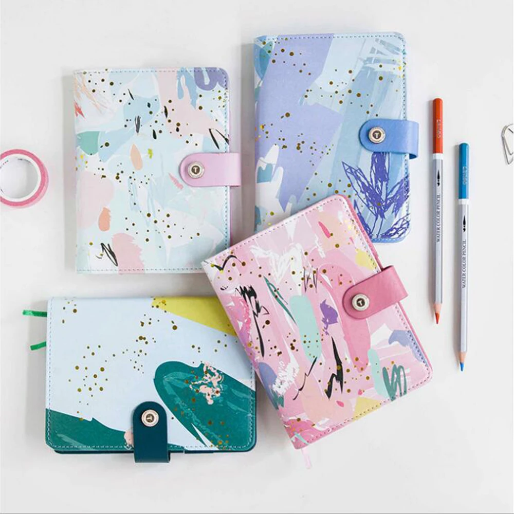 

Faux Leather Hardcover Graffiti Elegant Notebook Creative Daily Weekly Plan Diary High-quality Delicate Planner Organizer