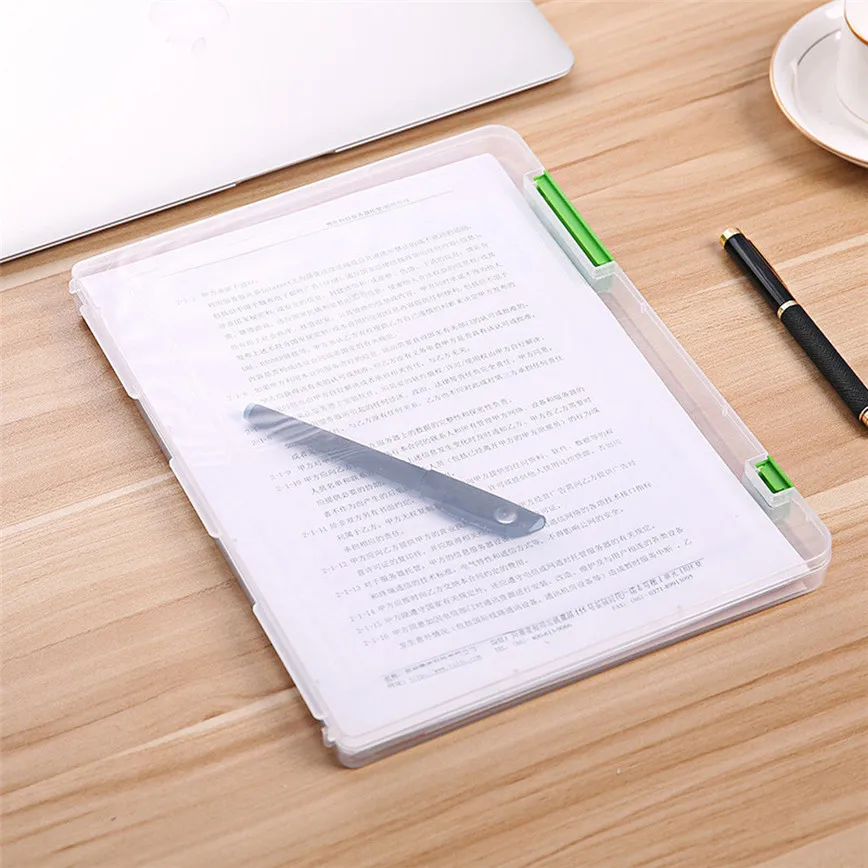 A4 Transparent Storage Box Clear Plastic Document Paper Filling Case
