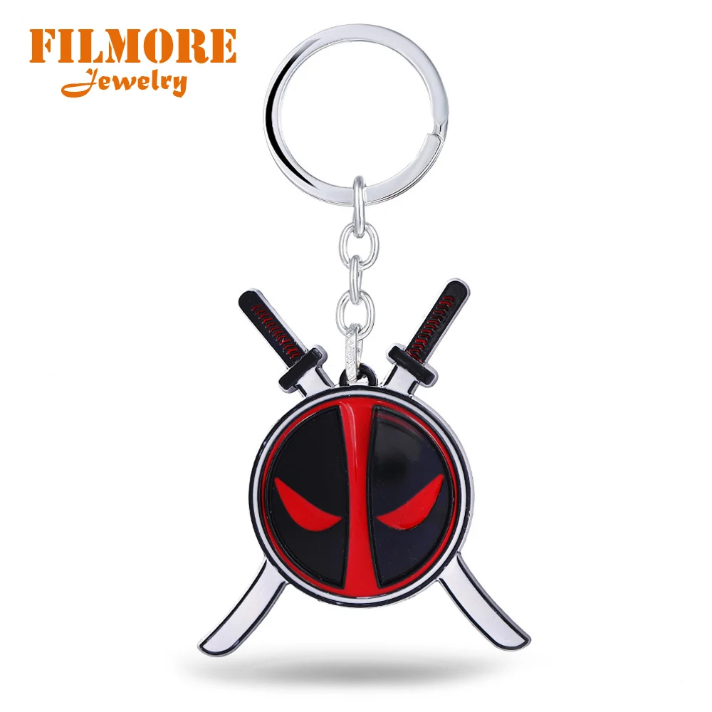 

Marvel Comic Deadpool Key Chain Dead Pool Logo Red Enamel Mask Alloy Metal Keychain Fashion Funny Pendant Keyring for Key Holder