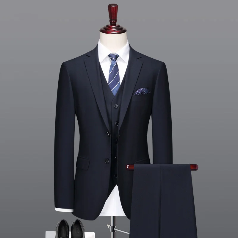 

men suit 70% wool deep blue high quality formal single breasted men suits for wedding 3 pieces suit 2 pieces prom suits 4xl plus
