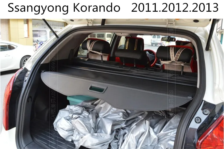 

Rear Trunk Security Shield Cargo Cover For Ssangyong Korando 2011 2012 2013 High Qualit Auto Accessories Black Beige