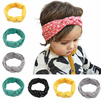 

Hot Selling Girls Head Hair Bands New Fashion Dot Cross Children Weave Twist Headband Baby Hair Accessories