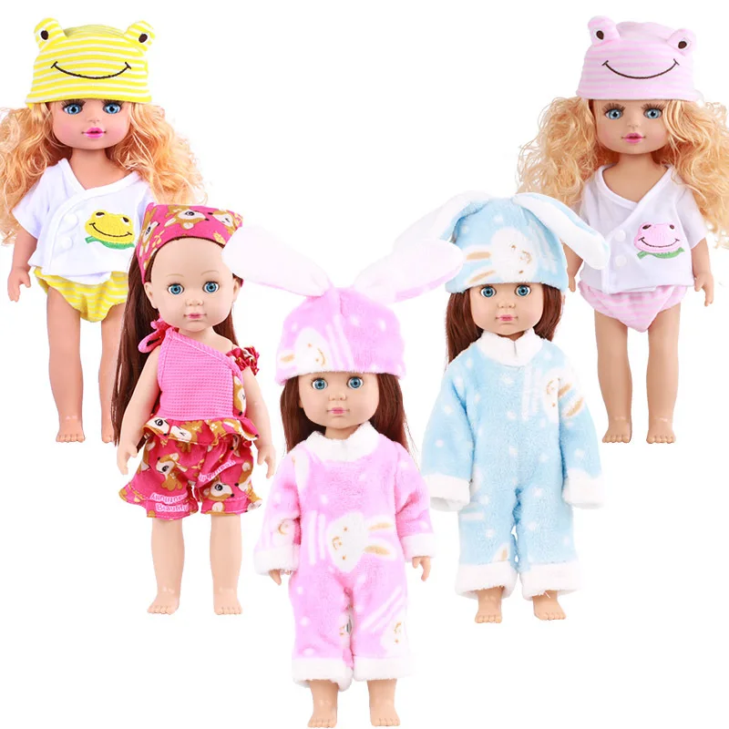 

For 43cm born baby dolls clothes lastic shirt lace dress for 18" baby doll clothes pants for 18 inch girl doll baby gifts