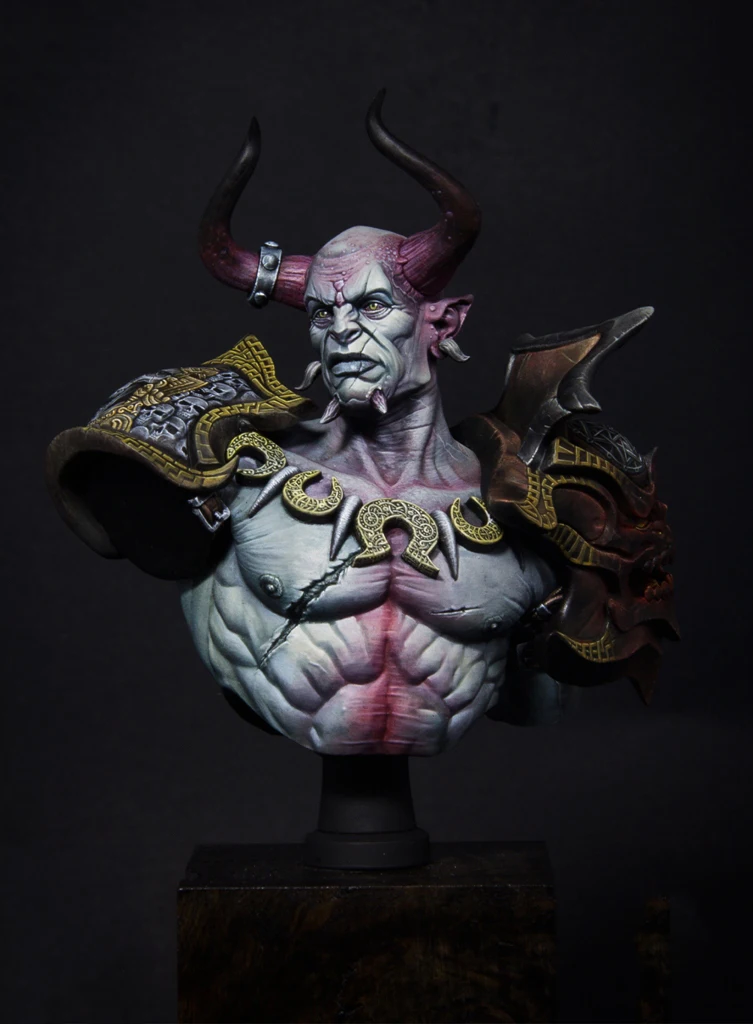 Новый несобранный в масштабе 1:10 старинный orc бюст с Ox horn фигурки Набор из смолы