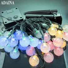 6 м 30 сад светодиоды хрустальный шар солнечного света строки солнечный светильник Наружное освещение Фея Глобусы Рождество праздник декоративный свет