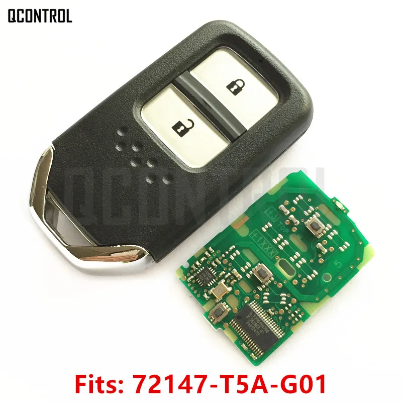 QCONTROL Автомобильный Дистанционный умный ключ для Honda 72147-T5A-G01 Fit City Jazz XRV Venzel HRV Element CRV