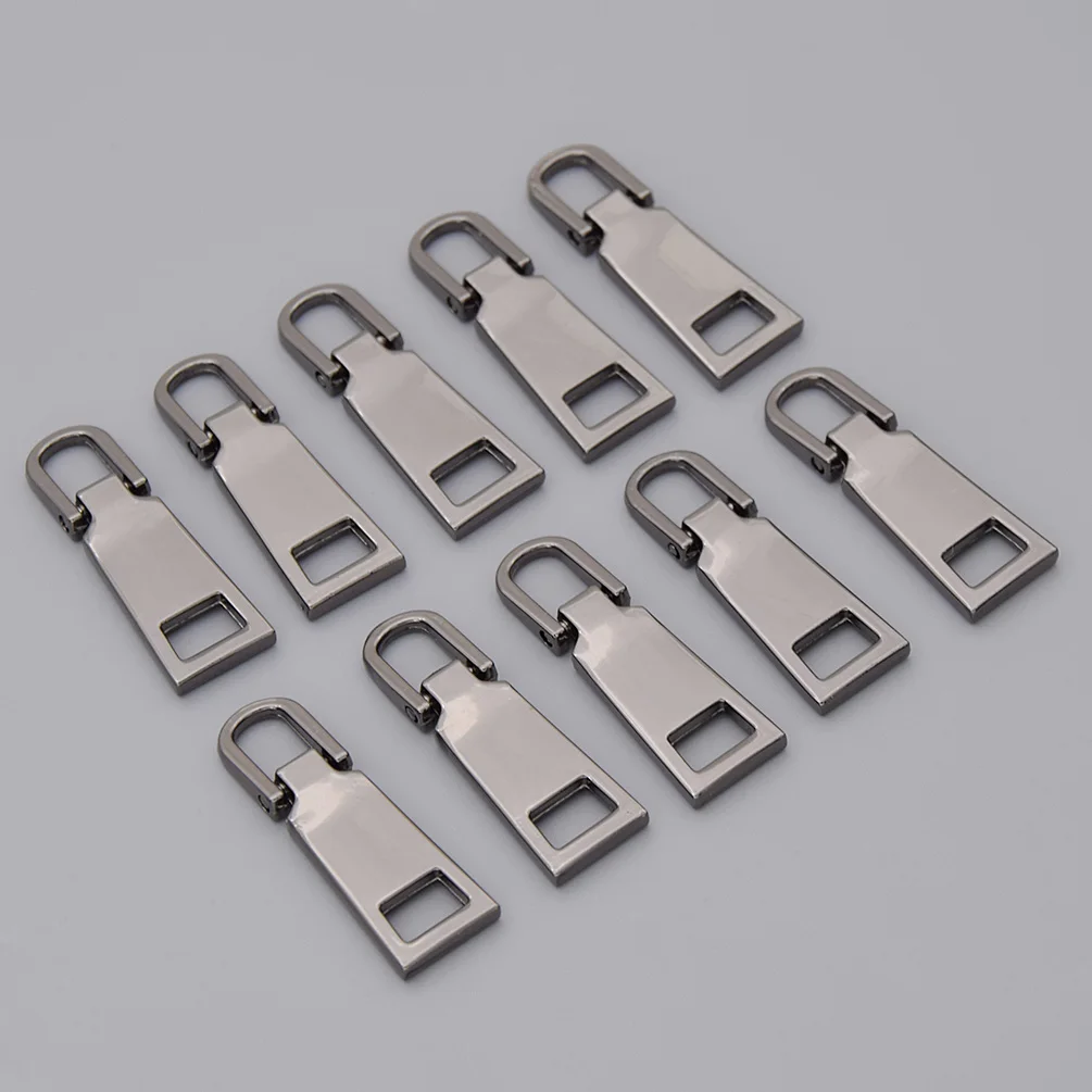 10Pcs/lot 5# Metal Zipper Pullers Zipper Repair Kits Pull For Slider DIY Sewing Garment Craft