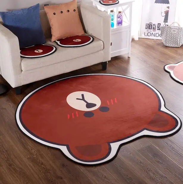 

Brown bear cartoon Carpet Rug Baby Quilted Play Mats adorable slip resistant Rugs Kids Room Decoration living Room chair pad