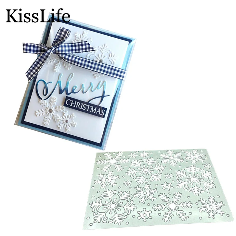 

New Square Christmas Snow Stamps and Dies Kscraft Snow Metal Cutting Dies for Card Making Scrapbooking Frame Embossing Stencil
