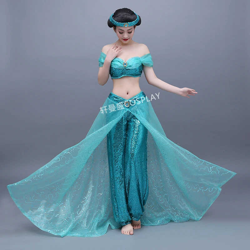 Wonder woman Aladin Jasmine cosplay Princess cosplay costume Adult Halloween wonder woman Costumes for party sexy Jasmine dress (4)