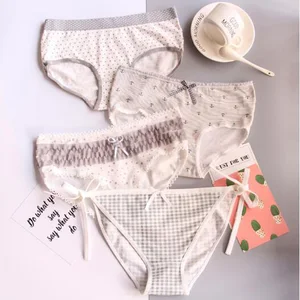 4pcs/lot Ladies Panties Cotton Sexy Briefs Underwear Women Intimates Lingerie for Female