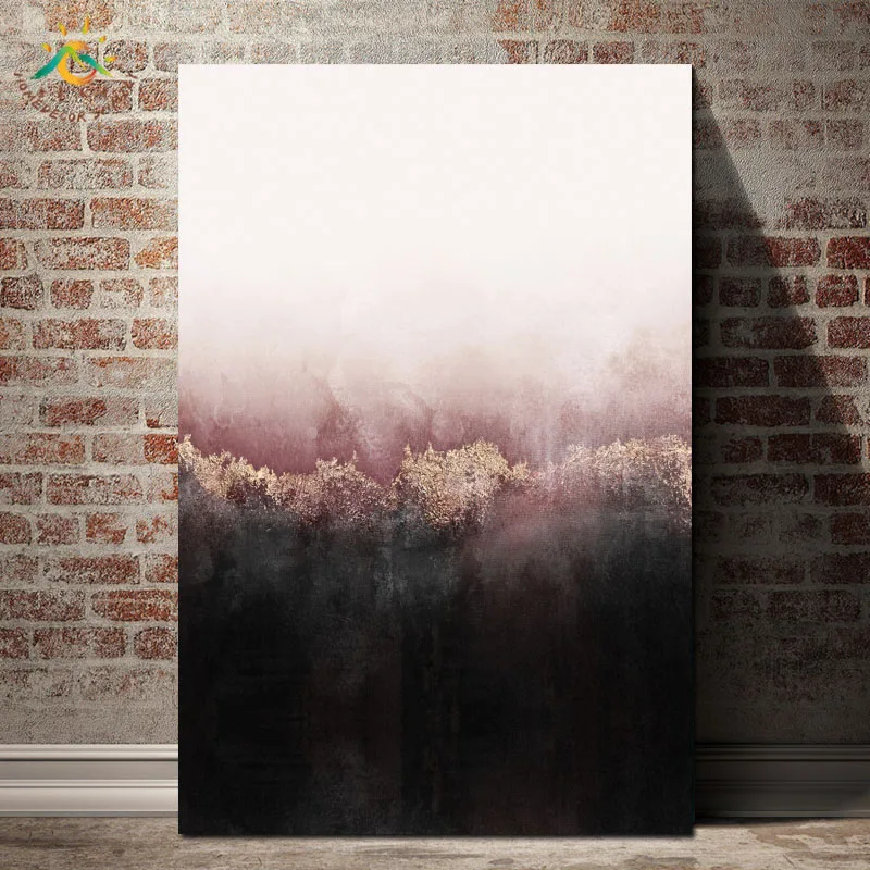 

Pink Sky Landscape View Wall Art Canvas Framed Print Painting Vintage Posters and Prints Wall Pictures Modern Home Decoration