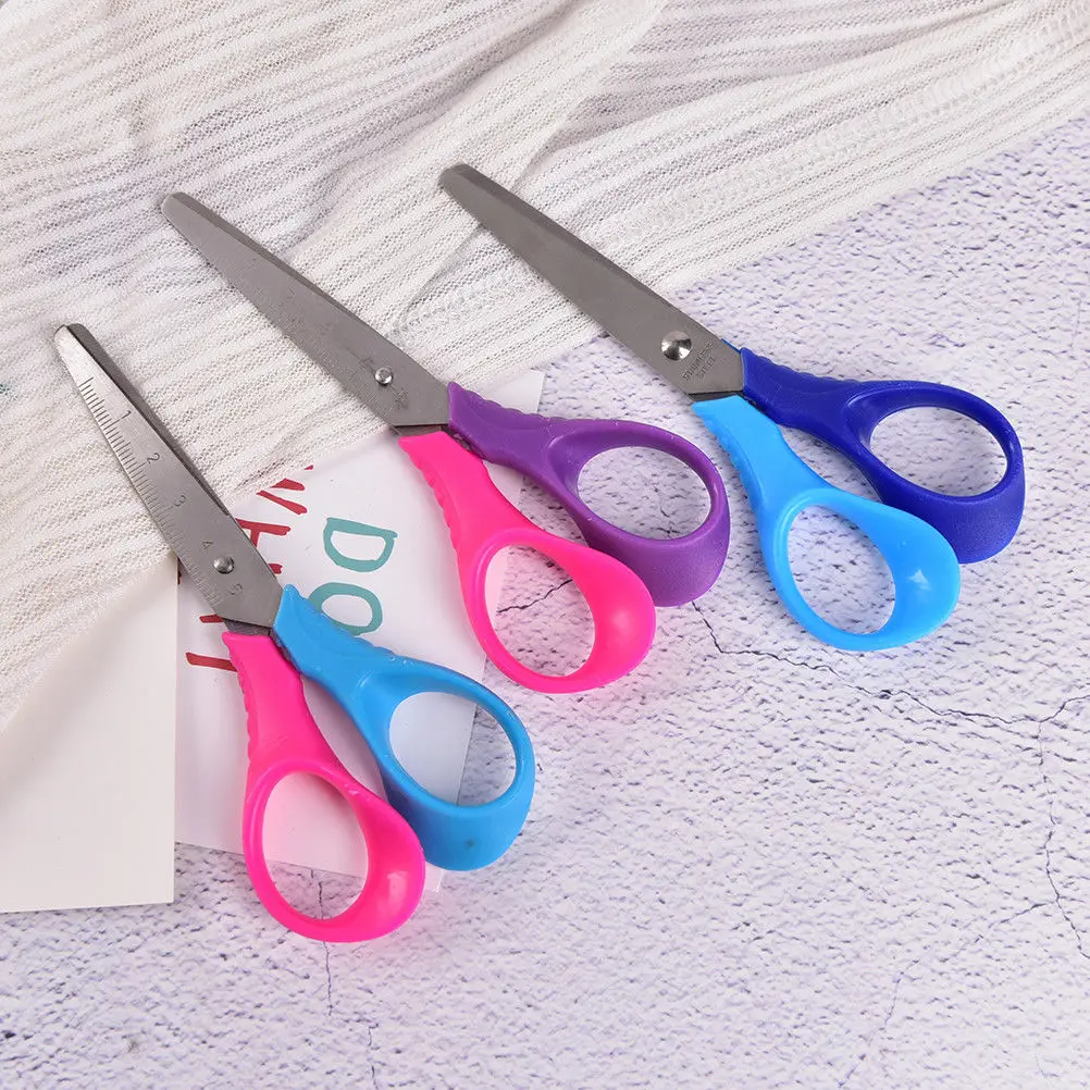 Creative Round head scissors cut paper for children Safety plastic