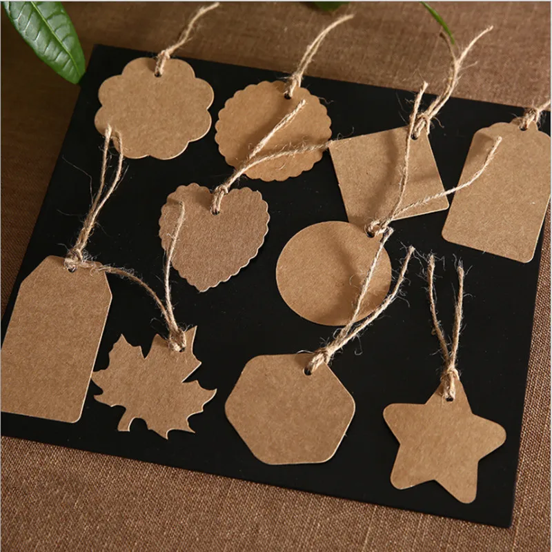 

50PCS Paper Tag DIY Kraft Hollow Love Labels Card Hang Tag Wedding Party Note Blank price Hang tag Kraft Gift Wrapping Supplies