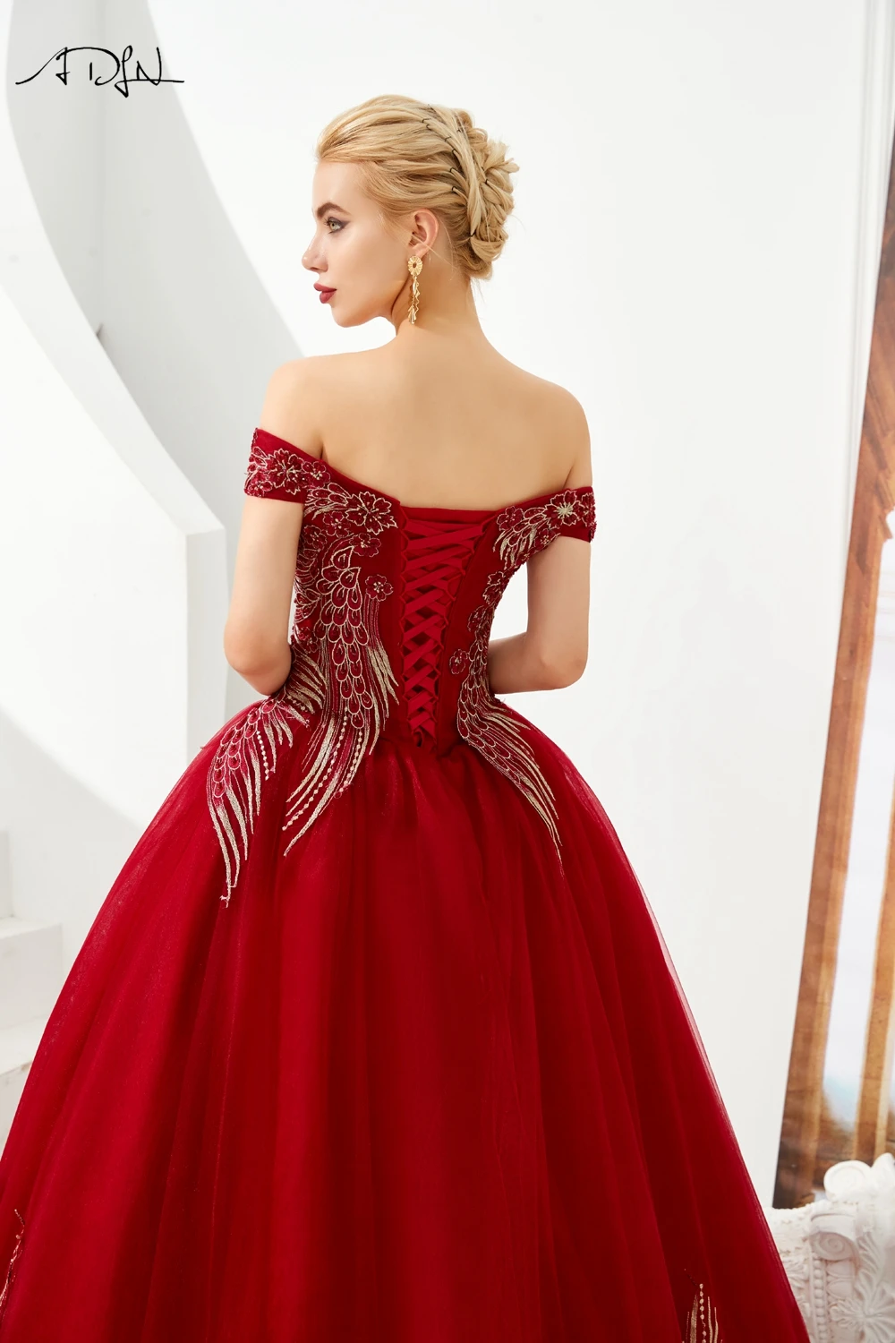 ADLN элегантные бордовые платья Quinceanera, сексуальные, открытые плечи, бальное платье для светской львицы vestidos de 15 anos suknia balowa