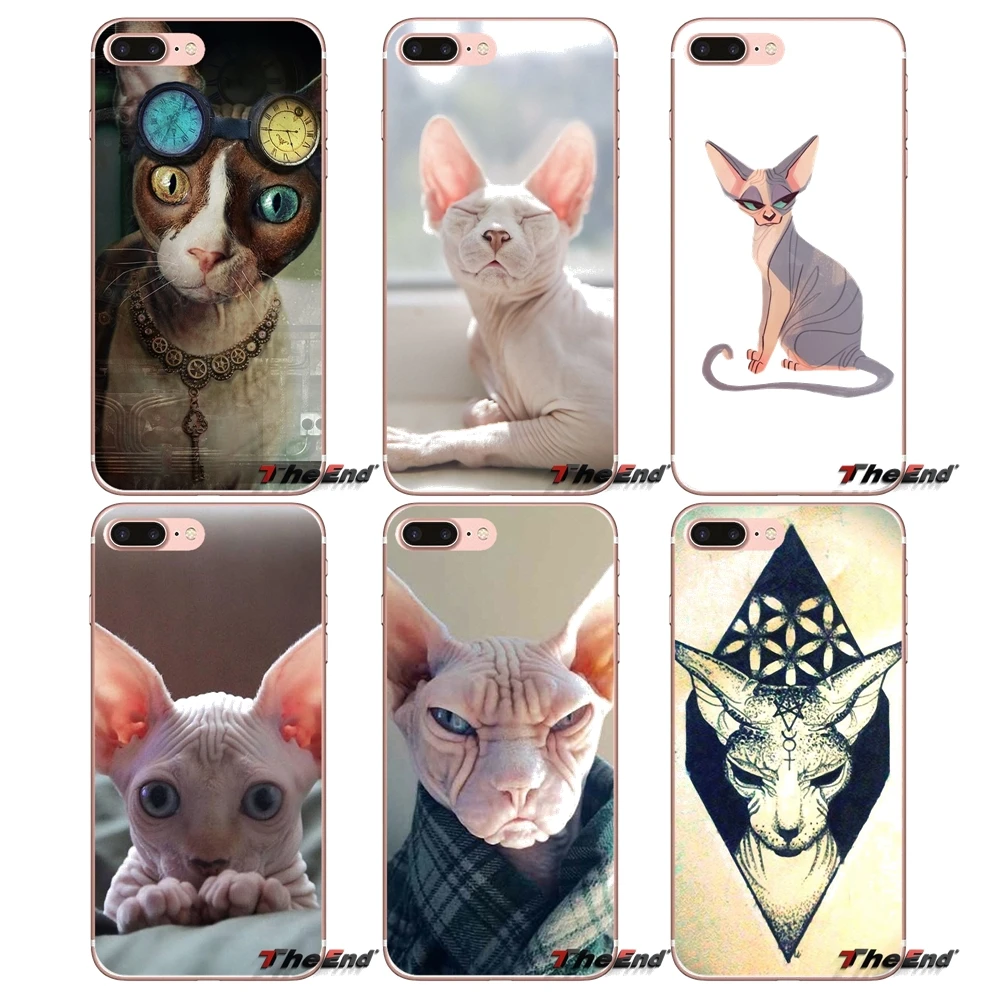 

For iPhone XS Max XR X 4 4S 5 5S 5C SE 6 6S 7 8 Plus Samsung Galaxy J1 J3 J5 J7 A3 A5 TPU Transparent Skin Case sphynx cat kitty