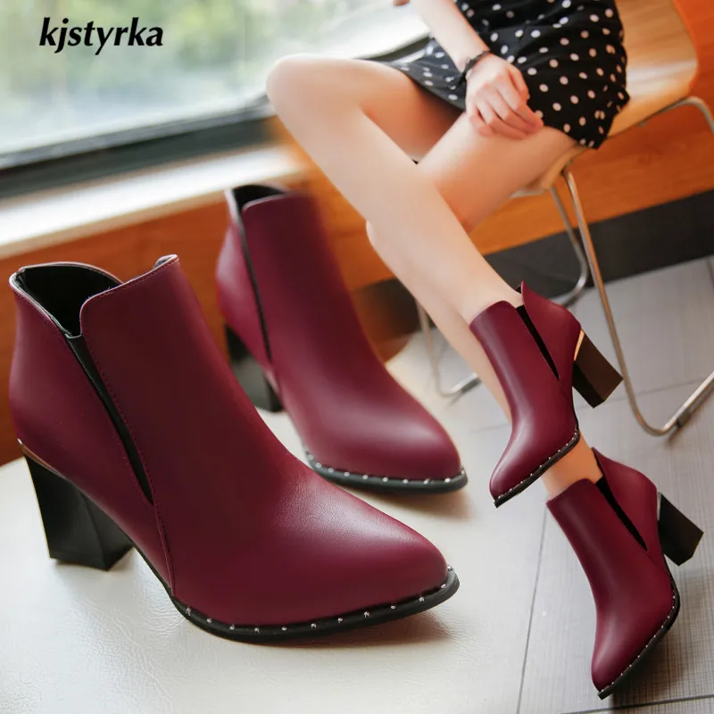 

Kjstyrka botas botines mujer 2018 autumn winter fashion comfortable high quality ankle women boots Non Slip ladies bota feminina