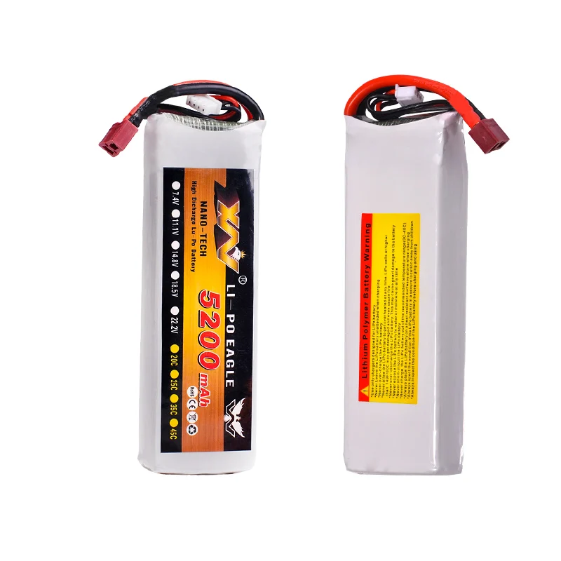 

XW Power 7.4V 11.1V 14.8V 22.2V 5200mAh 25C 2S 3S 4S 6S Rechargeable Lipo Battery XT60 T other Plug For RC Drone Car Boat