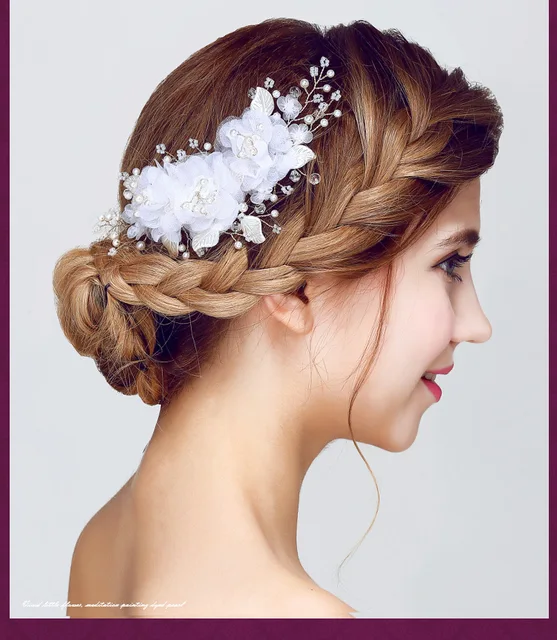 Buy Handmade Bridal Silk Flower Hair Clips With Beads