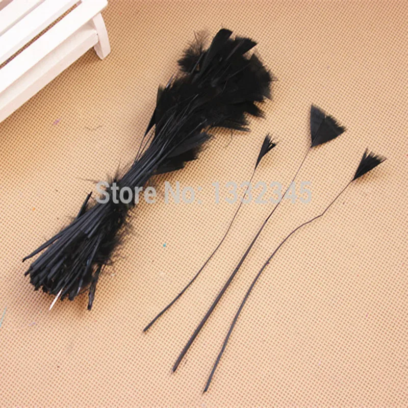 

10to 15 cm natural fluffy feathers trimming Turkey feather black feather hair accessories for sale wedding decoration 100pcs/lot