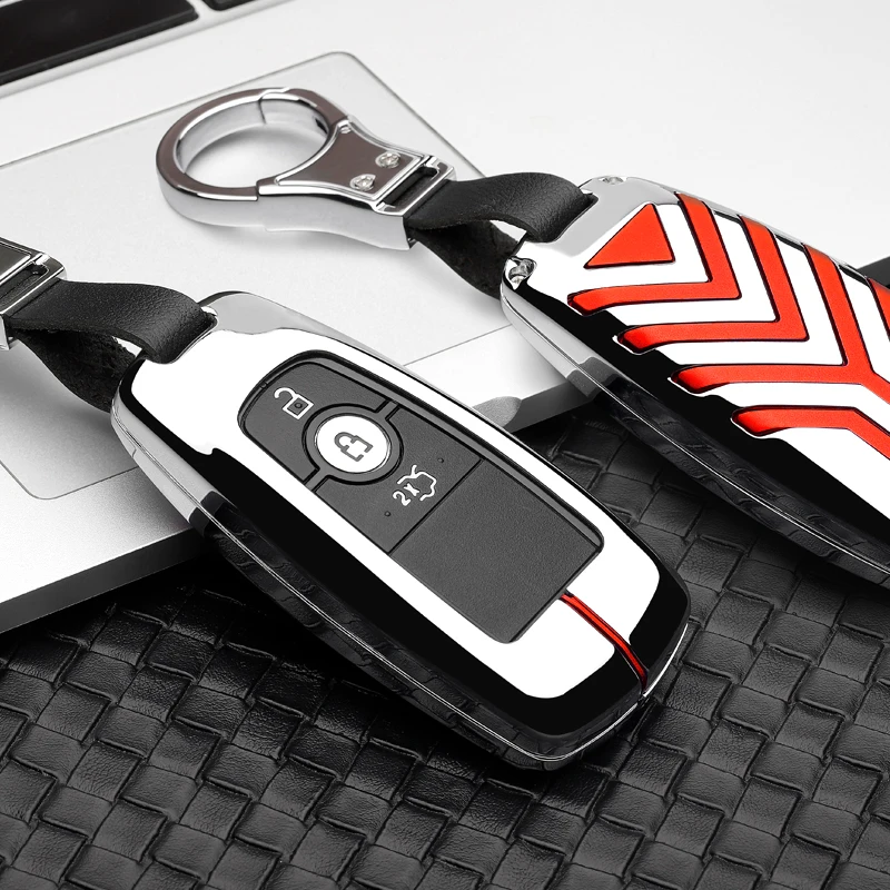 Чехол для ключей автомобиля из цинкового сплава для Ford Mustang Mondeo Fusion MKC MKX MKZ Lincoln Edga Expedition, брелок для ключей