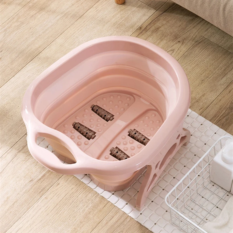 Foldable Footbath plain foaming massage bucket Plastic foot bath basin