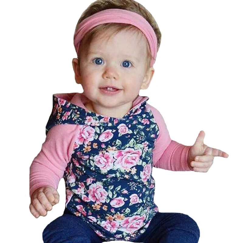Baby Girl One Piece Rompers Autumn Cute Floral Long Sleeve Romper