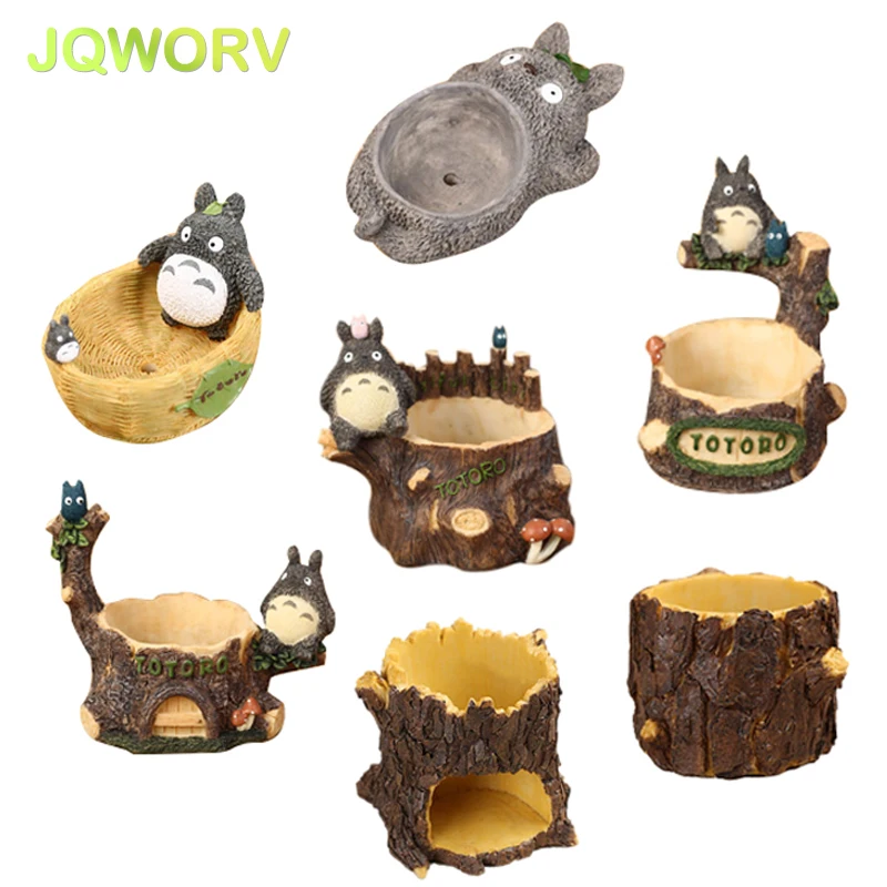 Beste 7 stijl Cartoon Leuke totoro bloempot boerderij decor Hars Creatieve Ambachten bloembakken Home office tuin vetplant pot