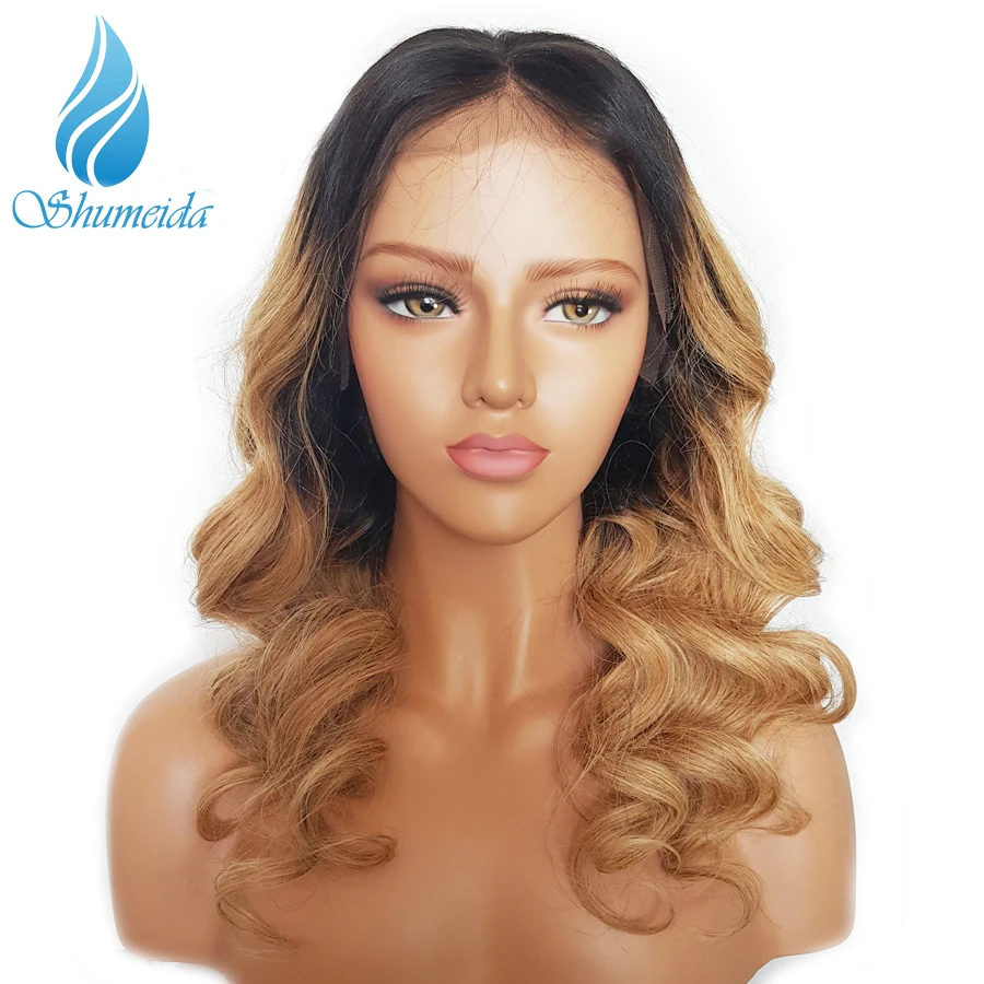 

SHD 13*6 Ombre Honey Blonde Lace Front Wigs Baby Hair Brazilian Remy Hair Loose Wave Wigs for Women Glueless Lace Human Hair Wig