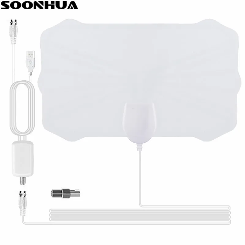 

SOONHUA 60 Miles Indoor Antenna Digital HD TV Antenna With Amplifier Signal Booster TV Radius Surf Fox Antena DVB-T/T2 Aerial