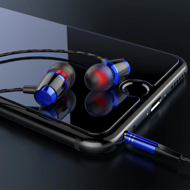 Металлические наушники вкладыши CT8 с супер басами проводные микрофоном Hi Fi для