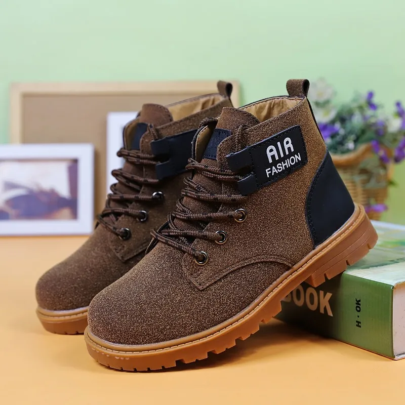 

Fashion Casual Shoes for Boys Comfortable Martin Children Boots Rubber Sole Teenage Boys Boots Anti-Slip Walking Boys Boots