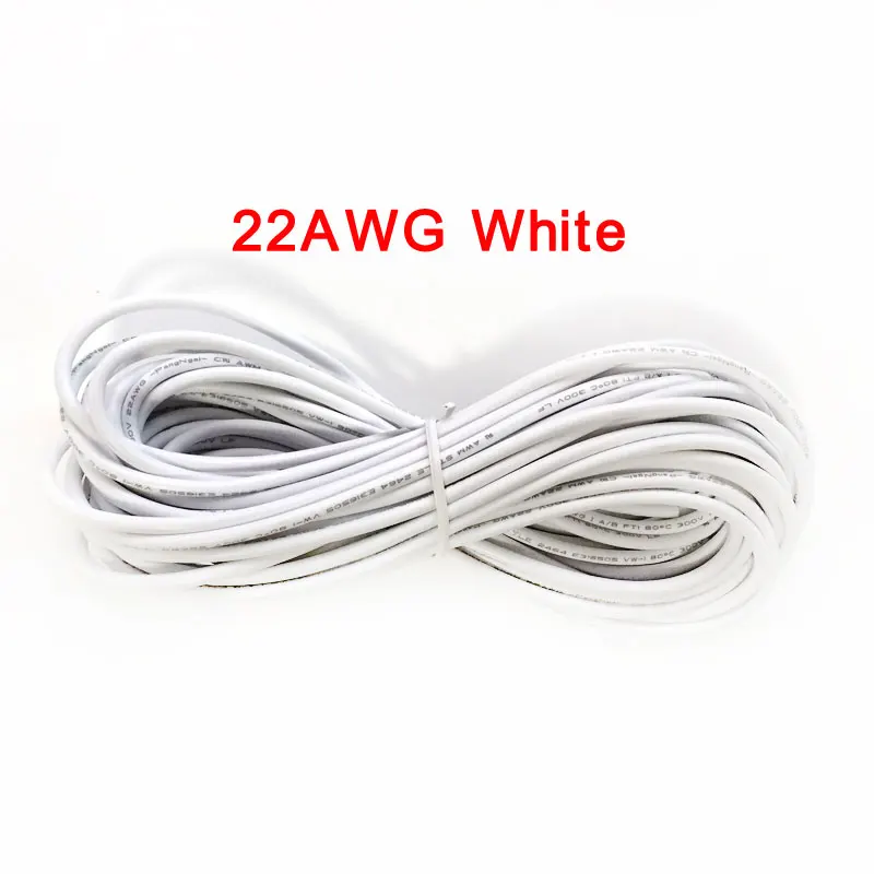 18AWG 20AWG 22AWG 5 м 10 м 20 м 2Pin 3Pin 4Pin 5Pin электрический удлинитель питания Соединительный кабель для светодиодной ленты - Цвет: 22AWG 2Pin White