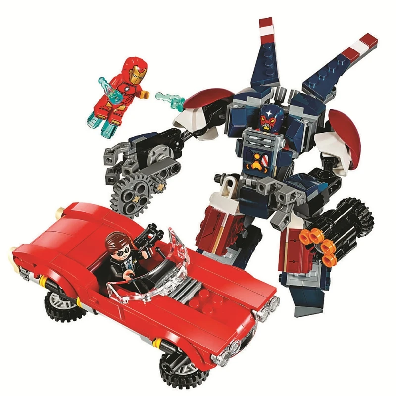 

BELA Batman Super Heroes Lron Man Detroit Steel Strikes Building Blocks Bricks Movie Model Kids Toys Marvel Compatible Legoings