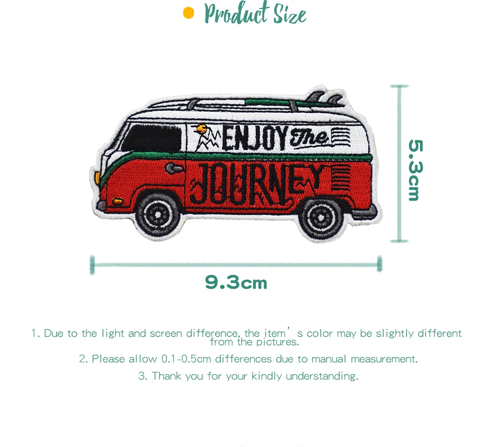 Journey Bus Embroidered Patches For Clothing DIY Style Car Pattern Decoration (3)