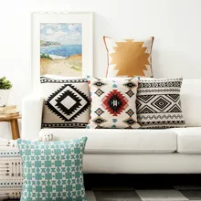 DUNXDECO наволочка, декоративная наволочка, чехол для подушки в скандинавском стиле, современное искусство, геометрический, свежий зеленый, Национальный принт, украшение дивана