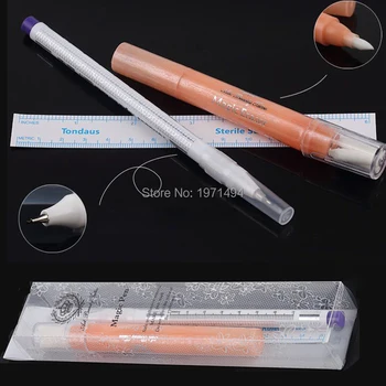 

Newest 5 set microblading remover brush kit Surgical Skin Marker Pen 1pc eyebrow ruler for permanent eyebrow blister box pack