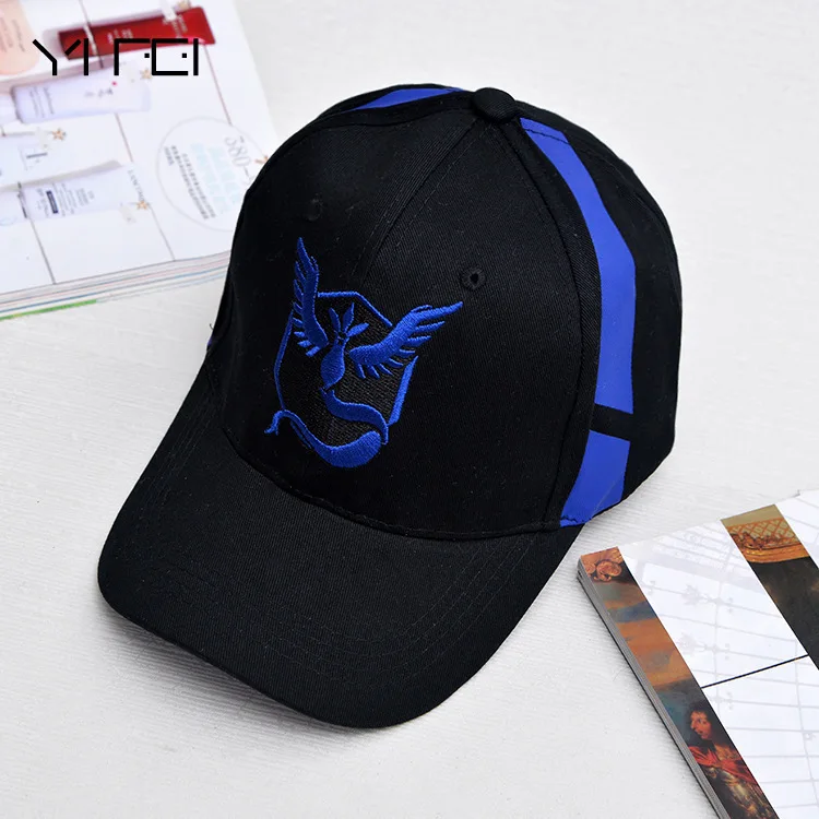 Pokemon Go Cap Hat Team Valor Team Mystic Team Instinct Pokemon Cap Go Team Black Baseball Cap Men Snapback Pokemon Hat Women