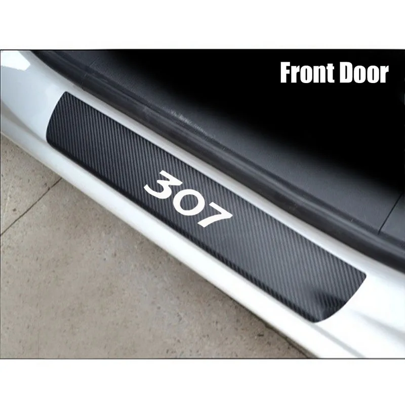 Us 10 37 16 Off For Peugeot 307 Door Threshold Car Door Plate Stickers Carbon Fiber Look Car Sticker Sill Scuff Cover Anti Scratch Decal 4pcs In