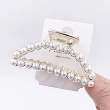 Корейские женские Стразы золотого цвета, жемчужные Когти для волос, геометрические прямоугольные шпильки, блестящие головные уборы, Винтажные заколки, ювелирные изделия A36